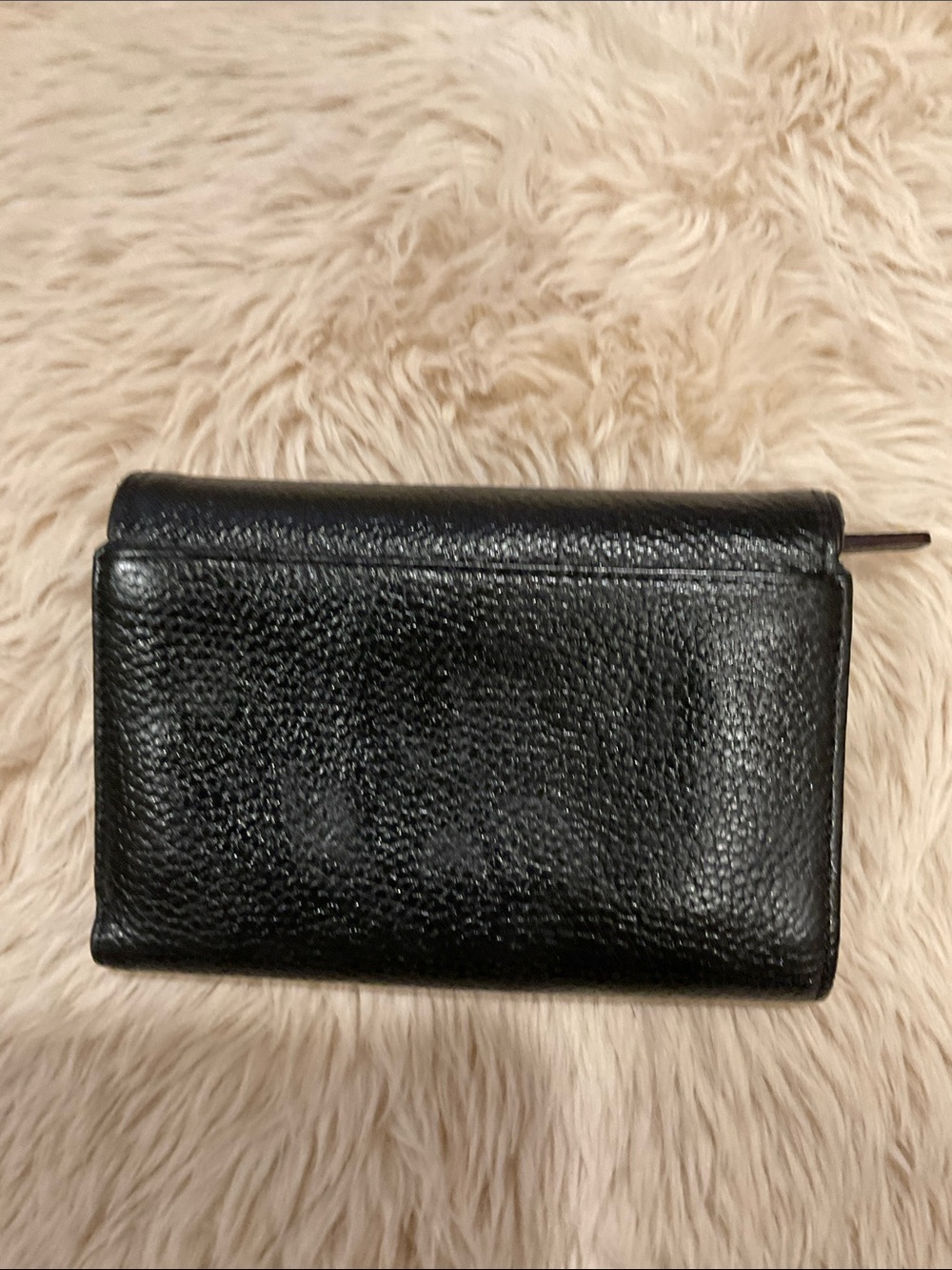 Kate Spade Black Callie Mulberry Street Pebble Leather Trifold Wallet Black EUC - Picture 2 of 8